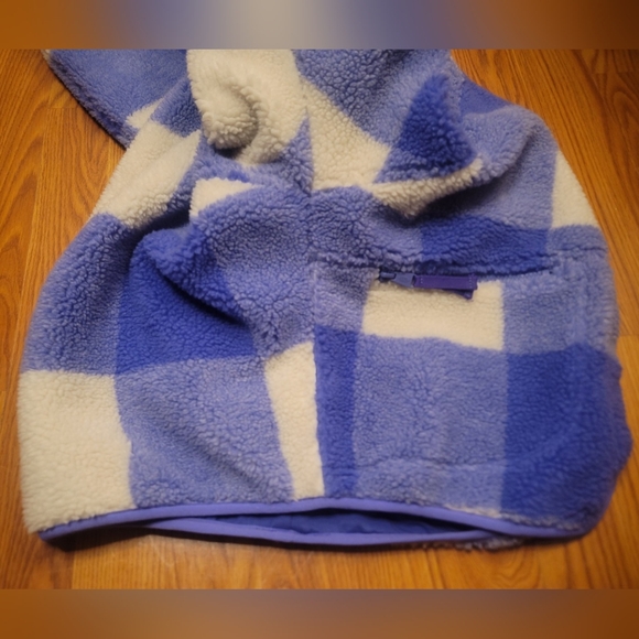 FP Movement Hit The Slopes Printed Fleece Jacket XS Blue Iris Gingham Combo Flaw - Picture 9 of 16